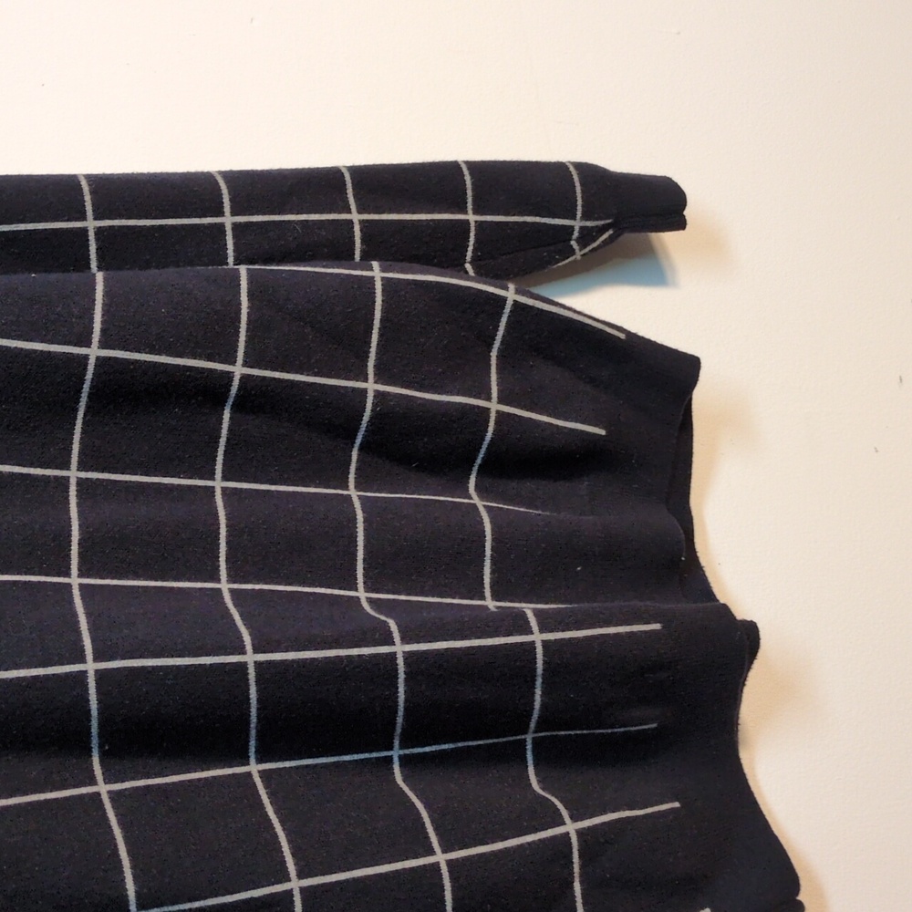 Zara Black Windowpane Grid Pattern Sweater Size Xl - image 3